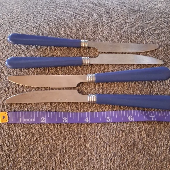Table Knives blue plastic handle stainless China 4 - Picture 5 of 5